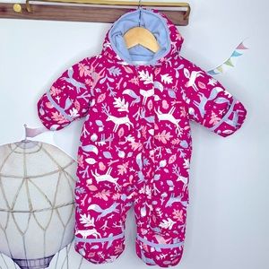 Columbia Dawn Filled Snowsuit Girl’s 3-6 months Pink/Animal print fleece lined
